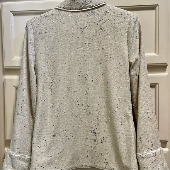 Alexis XS sequin jacket with satin trim - Picture 2 of 4